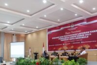 Para nasumber menyampaikan hasil evaluasi pelaksanaan Pemilu serentak Tahun 2024 di Kota Bengkulu.