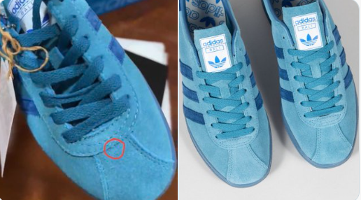 Cutting sepatu ori biasanya sangat rapi tidak ada 