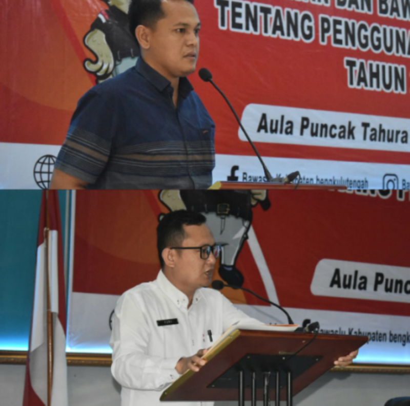 Ketua dan Korsek Bawaslu Benteng saat menyampaikan sambutan dan arahan pada peserta Bimtek.
