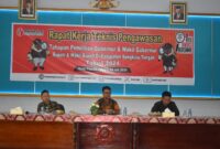 Kordiv HPPH Bawaslu Benteng, Brotoseno saar membuka Rakernis Pengawasan Tahapan Pemilihan serentak tahun 2024.