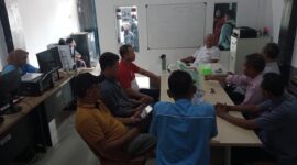 Calon Gubernur Lampung Rahmat Mirzani Djausal (RMD)  saat berkunjung ke Kantor Pengda JMSI Lampung. 