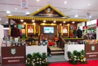 Stand pameran produk UMKM Kepahiang yang berhasil mengantarkan Pak Sahid Coffee bekerjasama dengan Holding Kopi Kanada