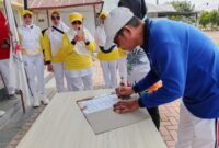 Penandatangan MoU kolaborasi Perpusda Kepahiang dengan PORPI menuju Indonesia Bugar 2024
