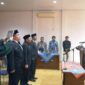 Prosesi pelantikan dan pengambilan sumpah jabatan kepala BPBD Kepahiang bersama 2 kepala OPD lainnya.