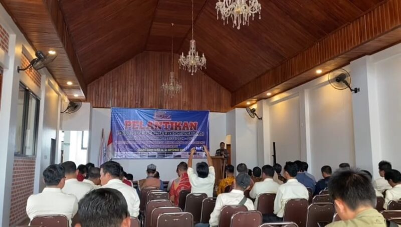 Sekda, Hartono saat menyampaikan sambutan pada acara pelantikan pengurus SMSI Kepahiang.