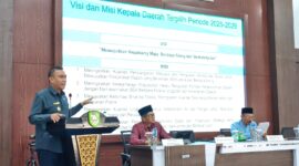 Wabup yang juga bupati terpilih, Zurdi Nata menyampaikan paparan tentang 16 program dan visi misinya memimpin Kepahiang hingga 2030.