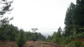 Kondisi jalan ring road yang belum selesai dibangun