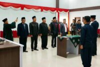 Prosesi pengambilan sumpah jabatan dan pelantikan pejabat di lingkungan Pemkab Kepahiang. (foto: Defi Parisa)