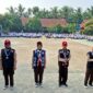 Para peserta Jamnas XII asal SMPN 3 Benteng saat disambut di sekolah