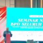 Direktur Bank Bengkulu, Iswahyudi saat menyampaikan sambutan saat pembukaan Seminar. (Andreas/Warta Aspirasi)
